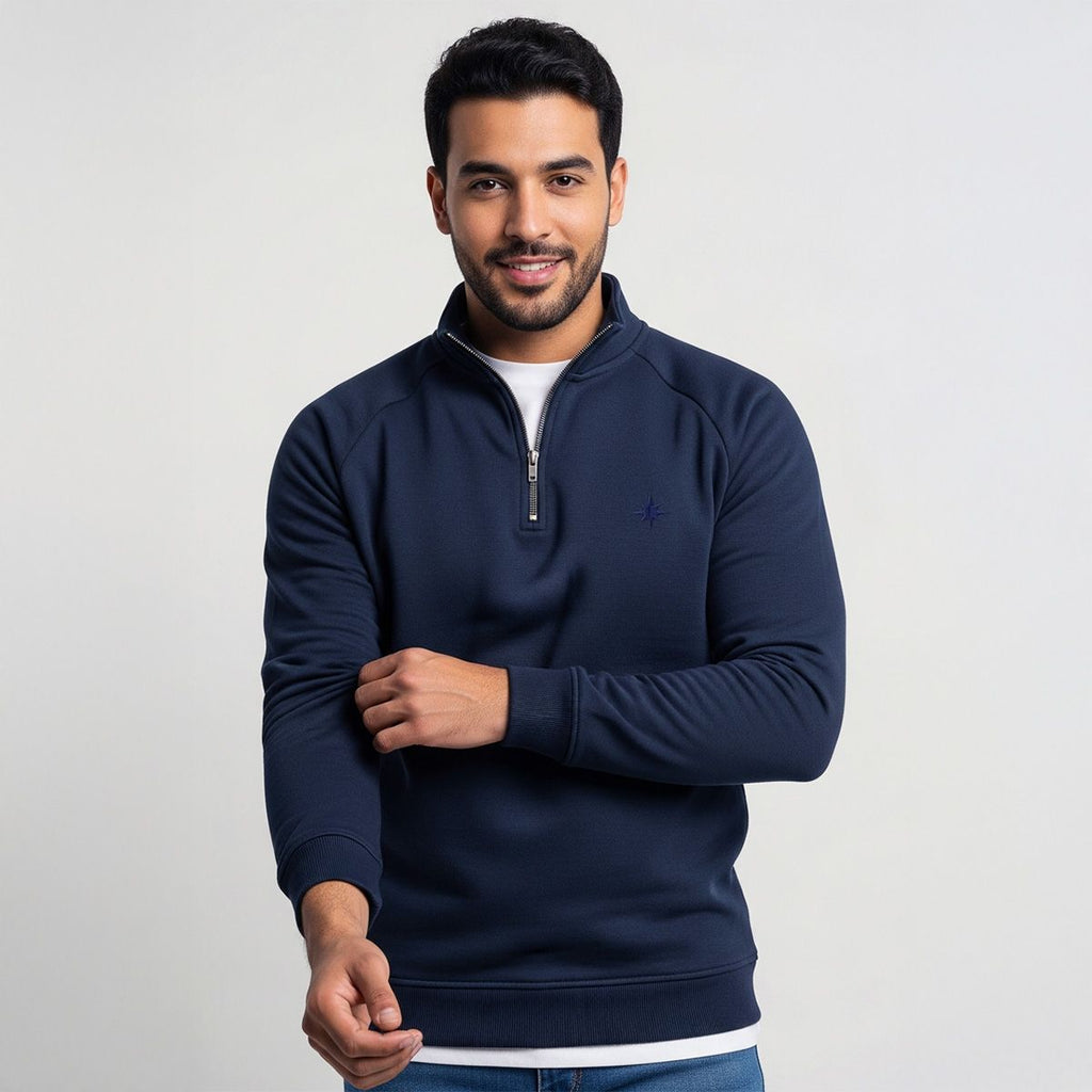 Quarter-Zip Navy Sweatshirt