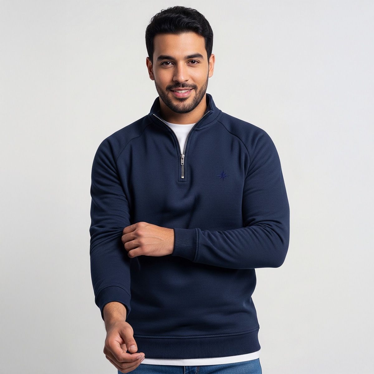 Quarter-Zip Navy Sweatshirt