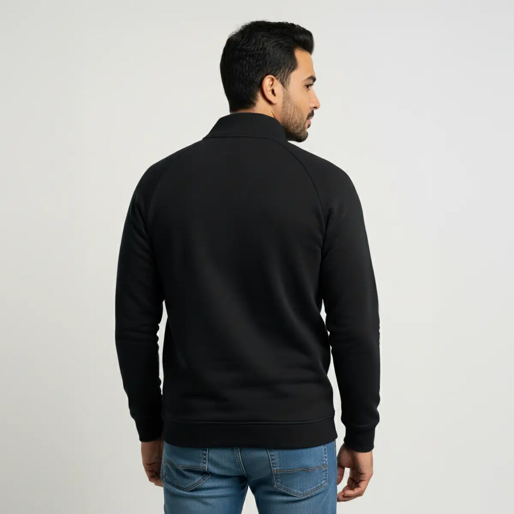 Quarter-Zip Black Sweatshirt