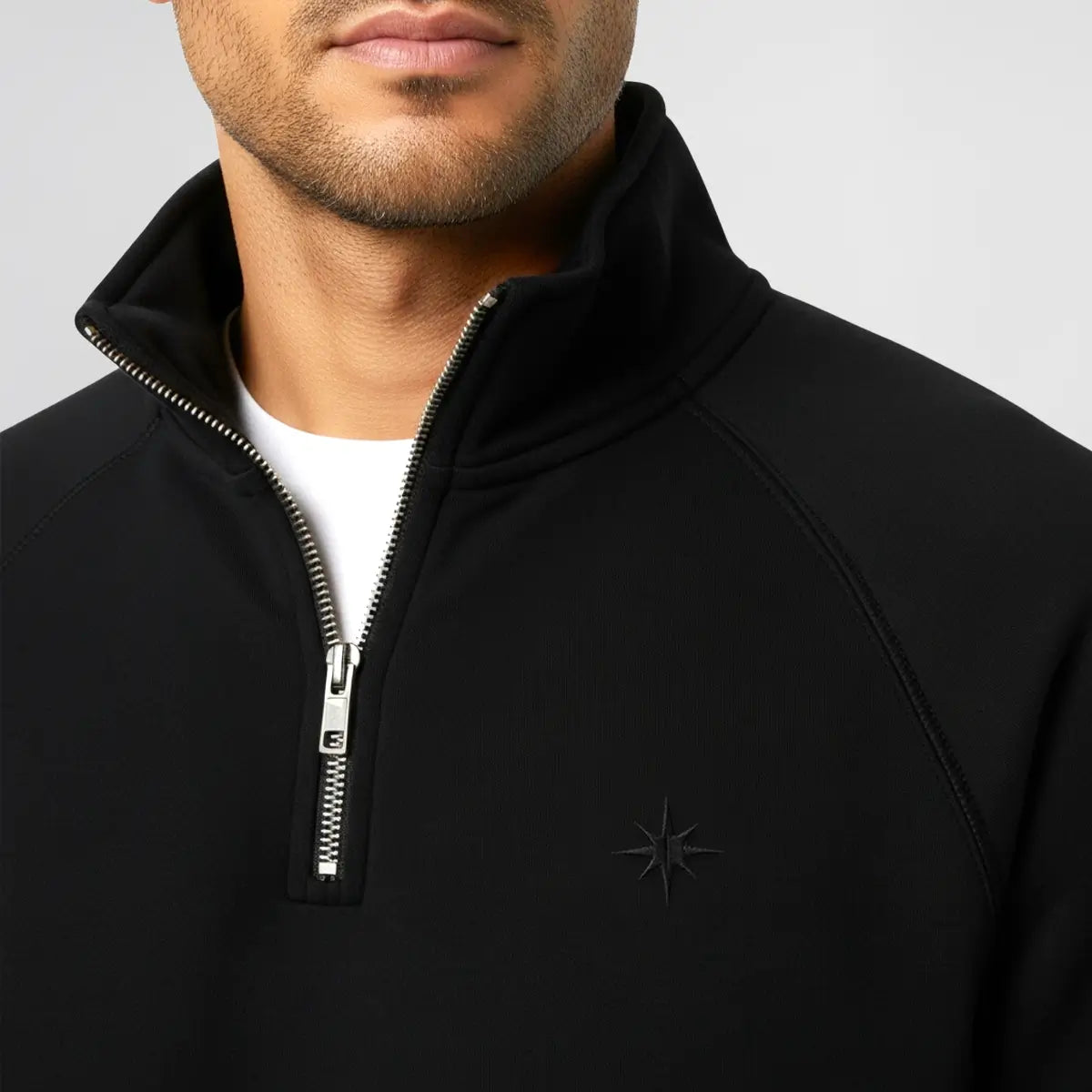 Quarter-Zip Black Sweatshirt