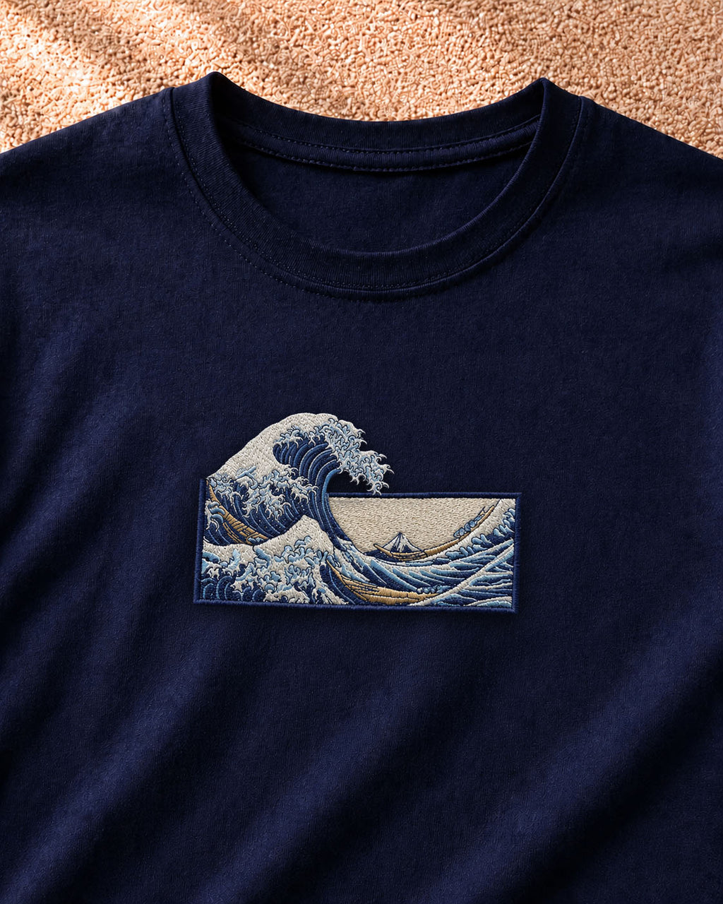 The Great Wave Embroidered Oversized T Shirt - Pre Order