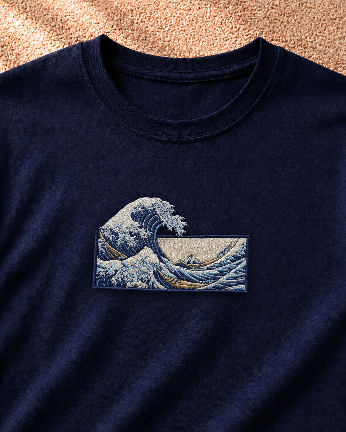 The Great Wave Embroidered Oversized T Shirt - Pre Order