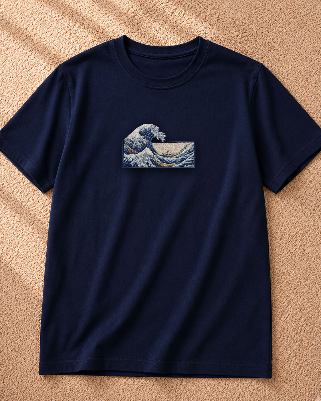 The Great Wave Embroidered Oversized T Shirt - Pre Order