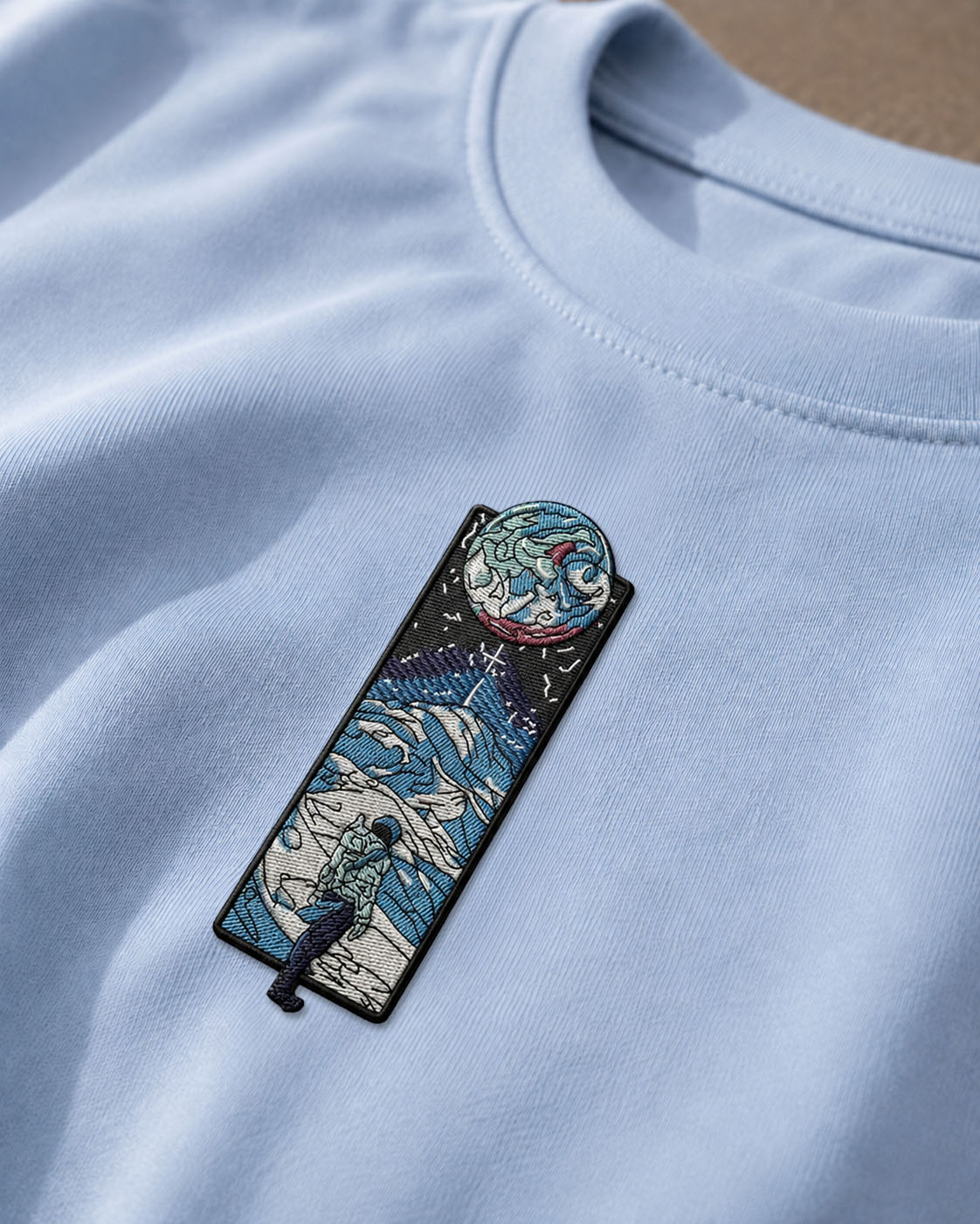 Fly To The Moon Embroidered Oversized T Shirt - Pre Order