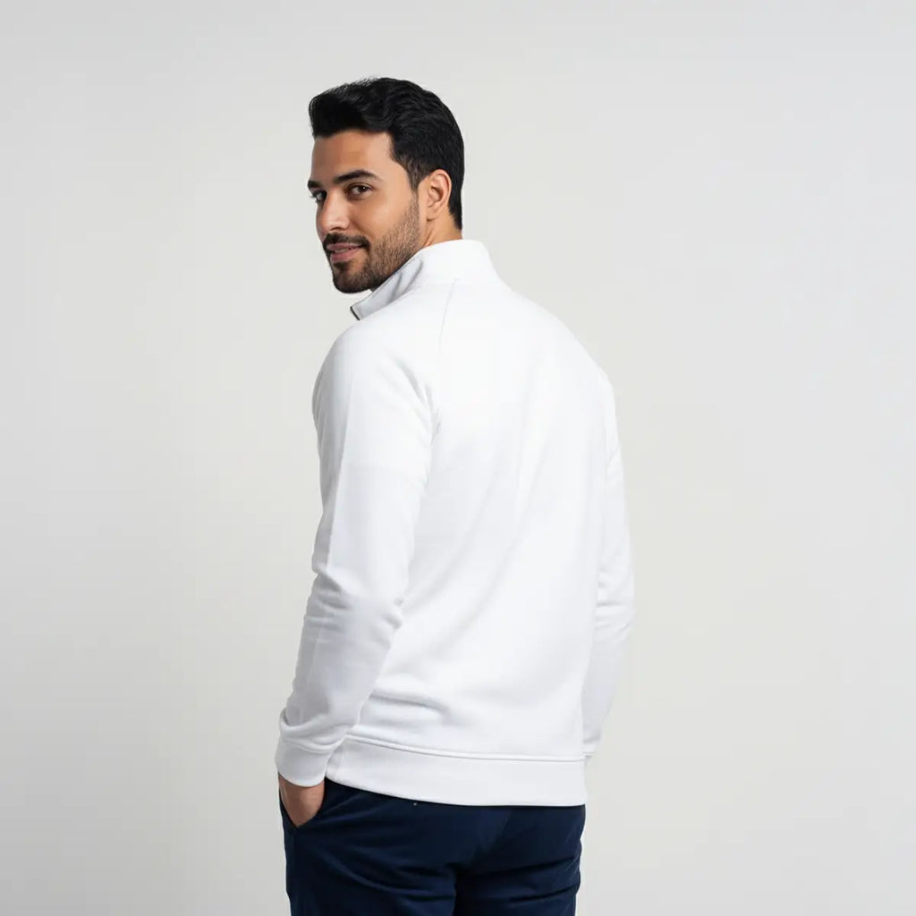 Quarter-Zip White Sweatshirt