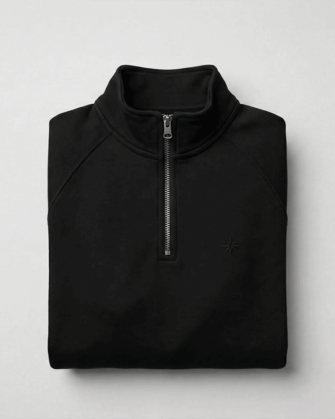 Premium Quarter-Zip Black Sweatshirt