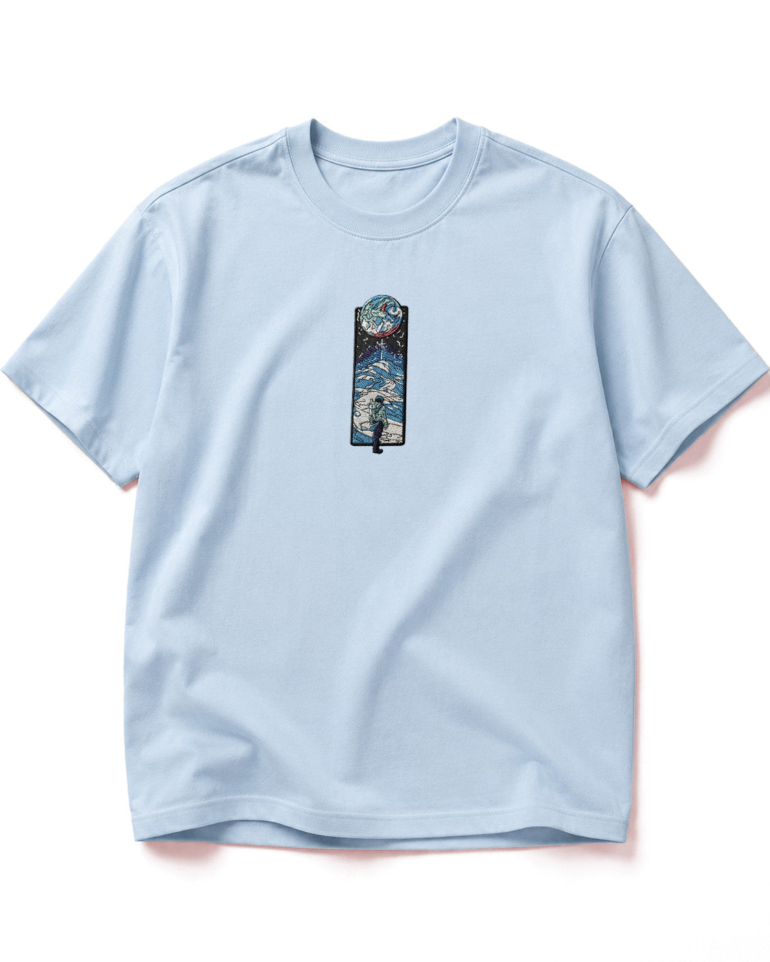 Fly To The Moon Embroidered Oversized T Shirt - Pre Order