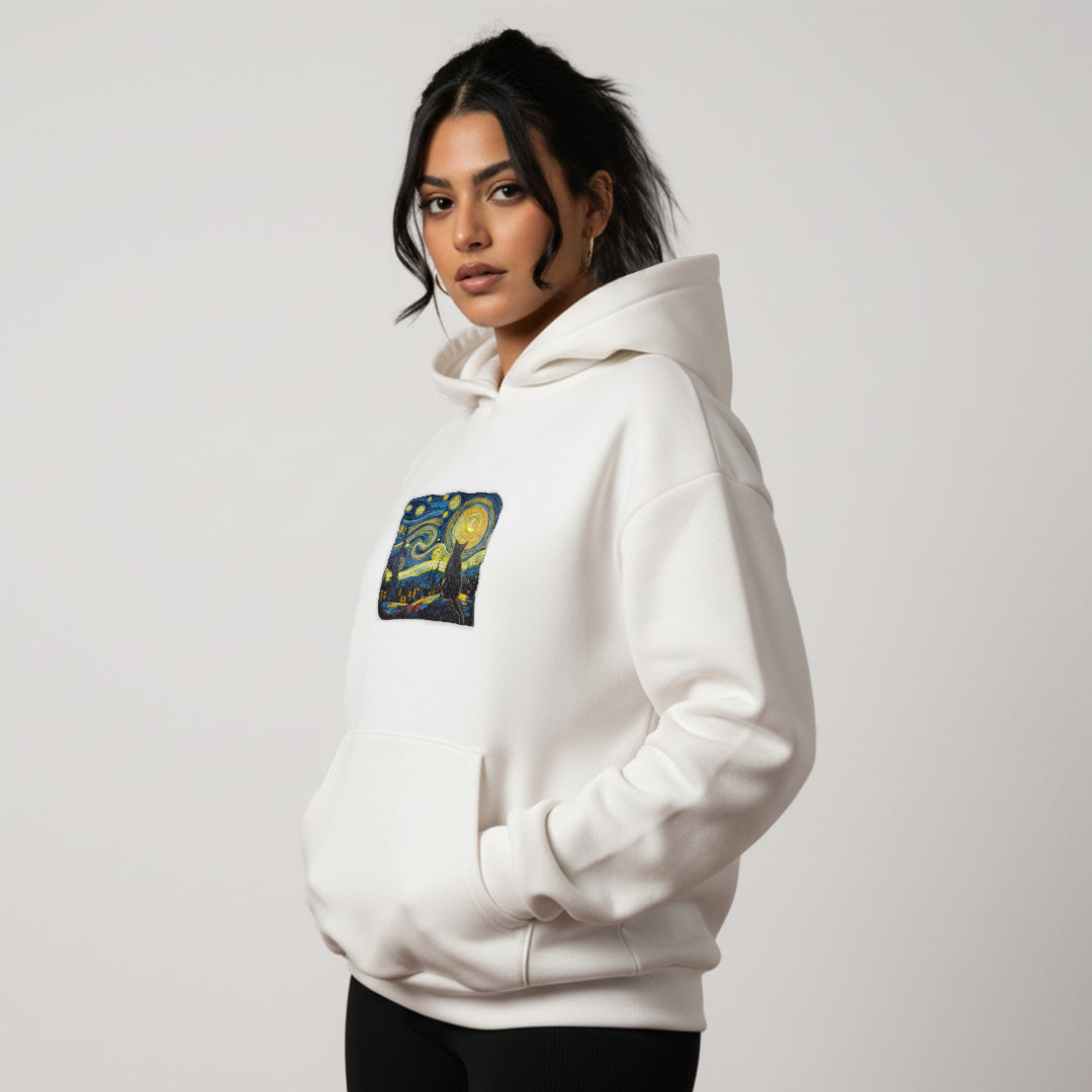The Catty Night White Hoodie
