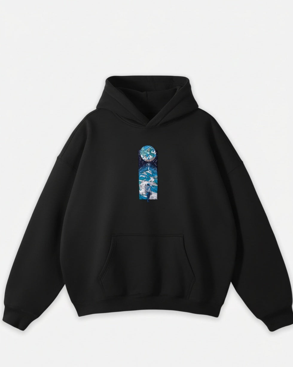 Fly to the moon / oversized hoodie