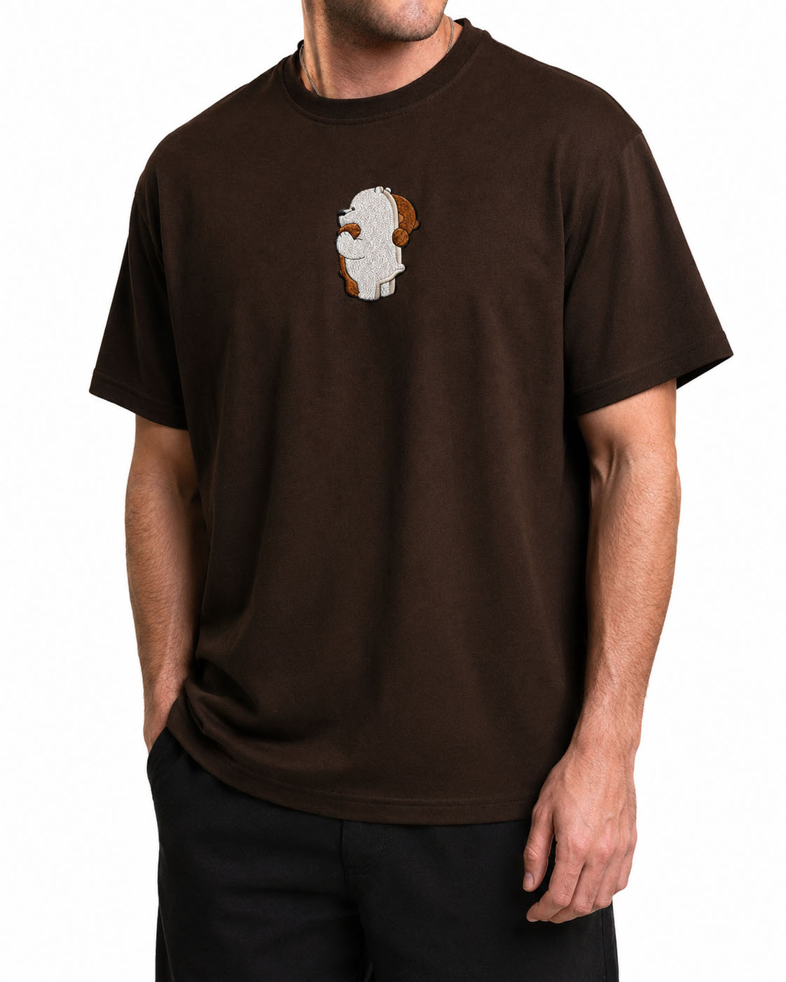 Bear Hug Embroidered Oversized T Shirt - Pre Order